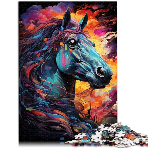 für Erwachsene Puzzle Pferd 1000 Teile Puzzle 19,7 Zoll x 29,5 Zoll Holzpuzzle Familiendekoration für Erwachsene und Kinder ab 14 Jahren von DLBHSG