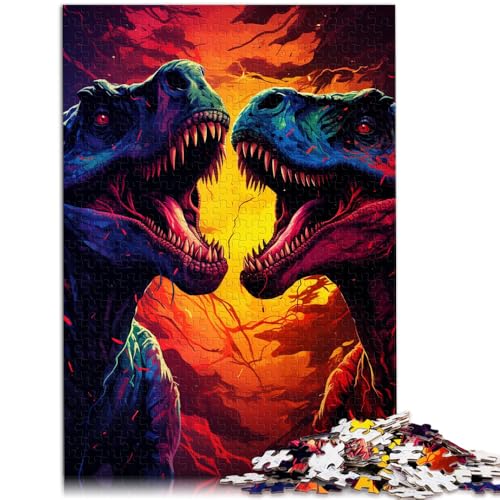 für Erwachsene Puzzle Tyrannosaurus Rex sucht Beute Puzzle 1000 Teile für Erwachsene 19,7 Zoll x 29,5 Zoll Holzpuzzle LernpuzzleFamilienspiel von DLBHSG