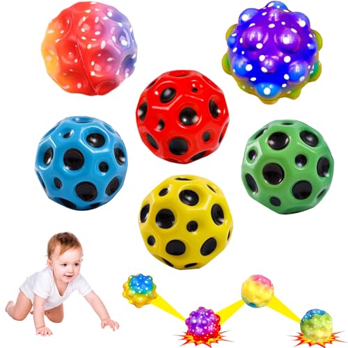 DLMSYBF 6 Stück Astro Jump Ball Original Galaxy, Moon Ball Rainbow Space Ball Jumpball Bouncy Moonball für Spielzeuge zum Stressabbau,Sporttrainingsbälle für Sportler und Kinder verwendet, 7 cm von DLMSYBF