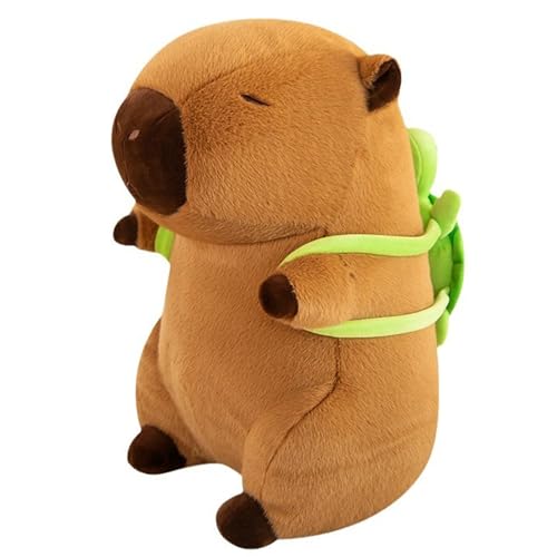 DLMSYBF Capybara Plüschtier, Wasserschwein Kuscheltier, 23 cm Capybara Tragende Schildkröte Plüschtiere für Jungen und Mädchen Geburtstag Geschenke Plush Sofa Plushies von DLMSYBF