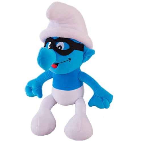 DLMSYBF Schlümpfe, Schlaubi Schlumpf Kuscheltier, 30 cm Anime Plush mit Brille Brainy Smurf für Party Geschenke für Jungen, Mädchen, Kinder von DLMSYBF