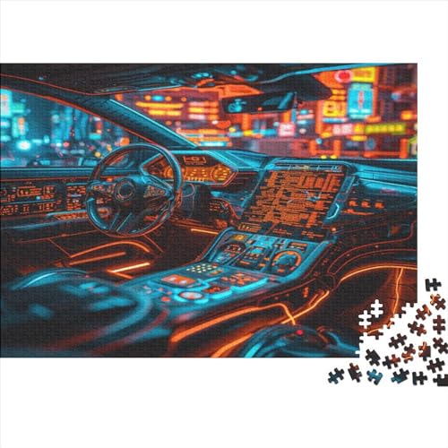 Cyber Car Puzzle 1000 Teile,für Erwachsene, Impossible Puzzle,farbenfrohes Legespiel,Geschicklichkeitsspiel Für Die Ganze Familie,Erwachsenenpuzzle Puzzel 1000pcs (75x50cm) von DLONIRPEX