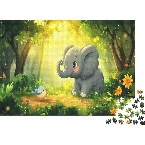 Elefant Puzzlespiel 1000 Teile Jigsaw Puzzle 1000 Puzzle FüR Erwachsene Kinder Senioren Erwachsenen Puzzlespiel Puzzel 1000pcs (75x50cm) von DLONIRPEX