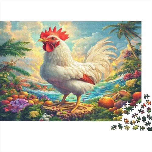 Hahn 1000 Teile,Impossible Puzzle,Geschicklichkeitsspiel Für Die Ganze Familie, Erwachsenen Puzzlespiel Puzzel 1000pcs (75x50cm) von DLONIRPEX