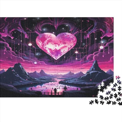 Liebe Sonnenuntergang 1000 Stück Puzzles Für Erwachsene Teenager Stress Abbauen Familien-Puzzlespiel 1000-teiliges Puzzle Kinder Lernspiel Spielzeug Geschenk Puzzel 1000pcs (75x50cm) von DLONIRPEX