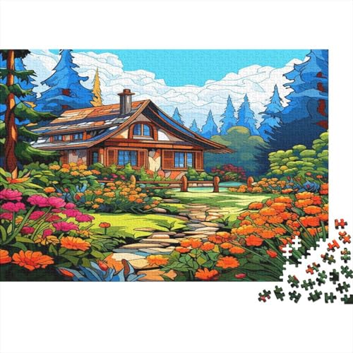 Mountain Village Cottage 1000 Teile, Impossible Puzzle,Geschicklichkeitsspiel Für Die Ganze Familie, Erwachsenenpuzzle Ab 14 Jahren Puzzel 1000pcs (75x50cm) von DLONIRPEX