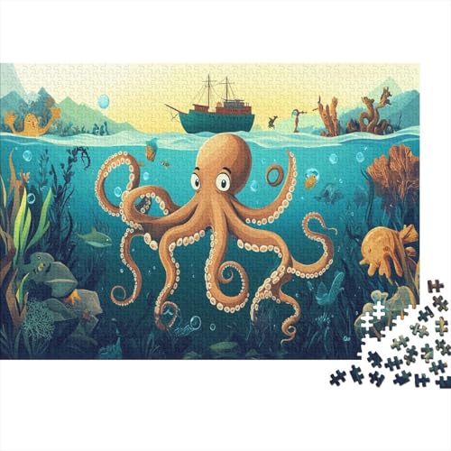 Oktopus Puzzle 1000 Teile Erwachsener Kniffel Spaß Für Die Ganze Familie - Abwechslungsreiche 1000 Puzzleteilige Motive Puzzlespiel Erwachsene, Puzzel 1000pcs (75x50cm) von DLONIRPEX