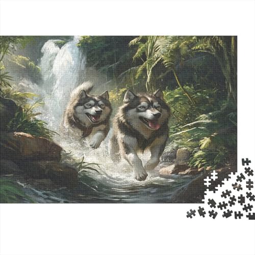 Sibirischer Husky Puzzle 1000 Teile Puzzle Für Erwachsene Und Kinder Ab 14 Jahren Puzzel 1000pcs (75x50cm) von DLONIRPEX