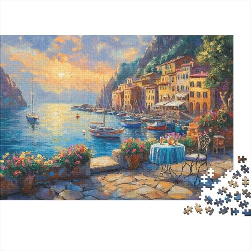 Sonnenuntergang im Hafen Puzzlespiel 1000 Teile Puzzle Für Erwachsene Und Kinder Ab 14 Jahren, Puzzle-Motiv Erwachsenen Puzzlespiel Puzzel 1000pcs (75x50cm) von DLONIRPEX