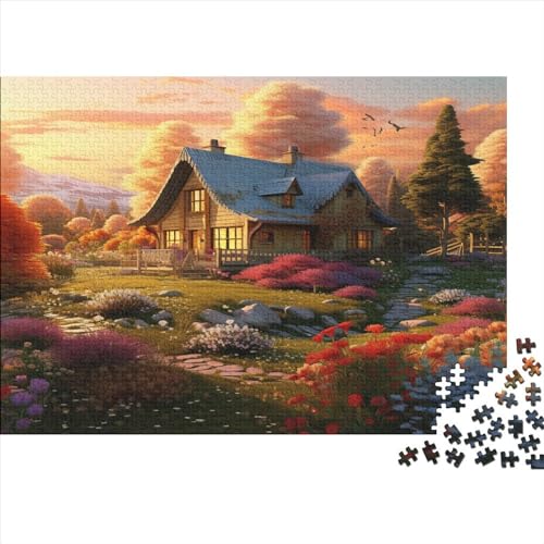 Süße Landschaft Puzzle 1000 Teile Puzzles Für Erwachsene Lernspiel Herausforderungsspielzeug 1000-teilige Puzzlespiel Für Erwachsene Kinder Puzzel 1000pcs (75x50cm) von DLONIRPEX