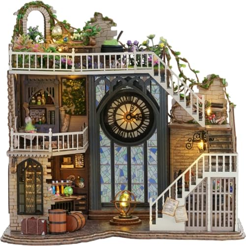 Miniatur Puppenhaus Bausatz Mit Möbeln Und Led Licht Holzbausätze Für Erwachsene Miniatur Haus Selber Bauen von DLOONG