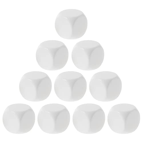 Würfel-Set, Acryl, Weiß, Lernrequisiten, Spielzubehör, mathematische Werkzeuge, runde Ecken, weiße Würfel, 10 Stück Würfel-Set, Acryl, Weiß, Lernrequisiten, Spielzubehör, mathematische Werkzeuge, runde Ecken, weiße Würfel, 10 Stück von DLUKENY