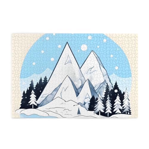 Schneebedeckte Berge Holzpuzzle 1000 Teile für das perfekte visuelle Fest! 1000 Teile Schneebedeckte Berge Holzpuzzle 1000 Teile für das perfekte visuelle Fest! 1000 Teile von DLXW