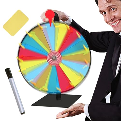 DMAIS Preisrad-Spinner, 39 cm (15,4 Zoll) Rad, Fortune-Lotterie-Drehteller, robuster Tisch-Roulette-Spinner, Roulette-Rad, Drehrad des Glücks, Spiele mit Trocken- und Marker für Karneval, Messe von DMAIS