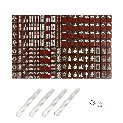 DMAIS Tragbares Mahjong-Tischset, Reise-Mahjong-Spielset,Tragbare Mahjong-Brettspiele für Erwachsene - Tragbares chinesisches Mini-Mahjong-Set für Studentenwohnheim von DMAIS