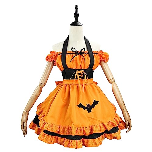 -Dienstmädchen-Outfit, 53 cm, Damen, -Dienstmädchen-Outfits, Lolita-Kleid, Halloween, Anime, Cosplay, besticktes Kostüm, Fledermaus-Vampir-Dienstmädchen-Kostüm für von DMAIS