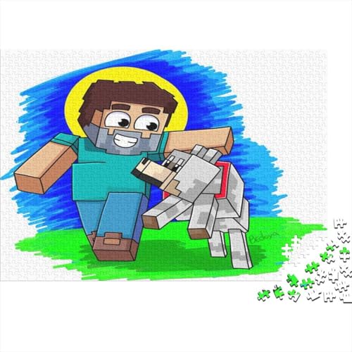 “3DMinecraft Gedrucktes Puzzle Für Kinder – 500 Teile, Abenteuer Im Pixelstil Mit Helden-Action, Kreatives Geschenk”1000pcs (75x50cm) von DMIRAVTON