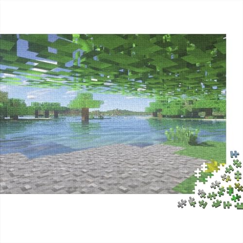 “3DMinecraft Gedrucktes Puzzle Für Kinder – 500 Teile, Abenteuer Im Pixelstil Mit Helden-Action, Kreatives Geschenk”1000pcs (75x50cm) von DMIRAVTON