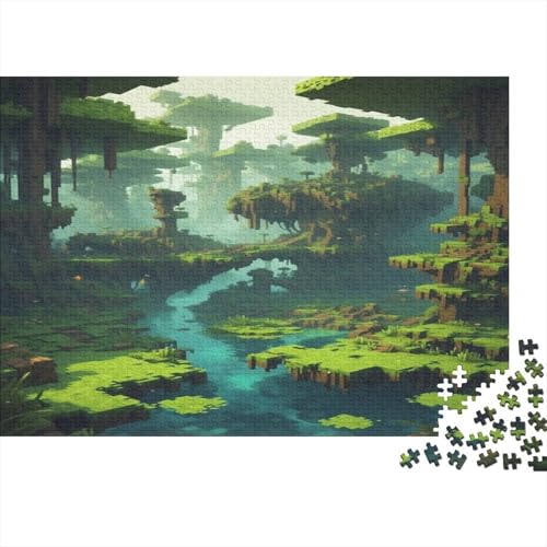 “3DMinecraft Gedrucktes Puzzle Für Kinder – 500 Teile, Abenteuer Im Pixelstil Mit Helden-Action, Kreatives Geschenk”1000pcs (75x50cm) von DMIRAVTON