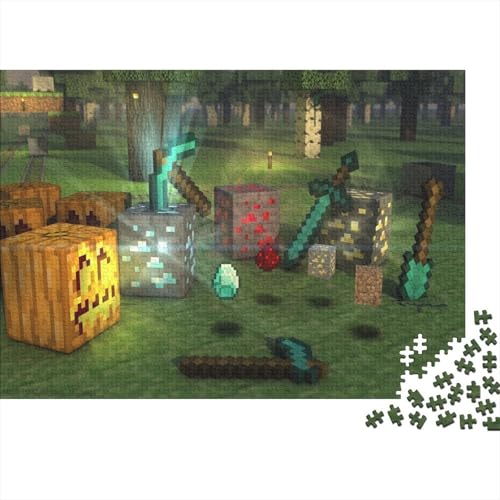 “3DMinecraft Gedrucktes Puzzle Für Kinder – 500 Teile, Abenteuer Im Pixelstil Mit Helden-Action, Kreatives Geschenk”1000pcs (75x50cm) von DMIRAVTON