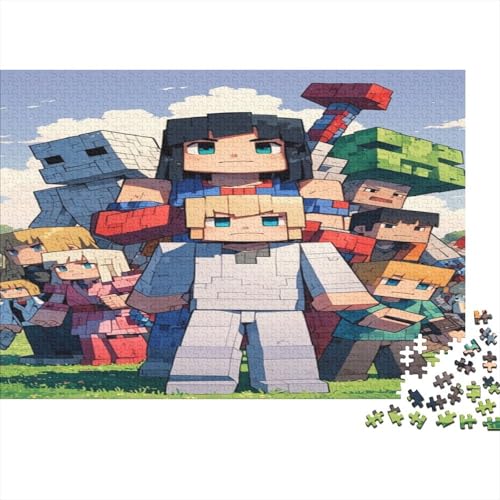 “3DMinecraft Gedrucktes Puzzle Für Kinder – 500 Teile, Abenteuer Im Pixelstil Mit Helden-Action, Kreatives Geschenk”300pcs (40x28cm) von DMIRAVTON