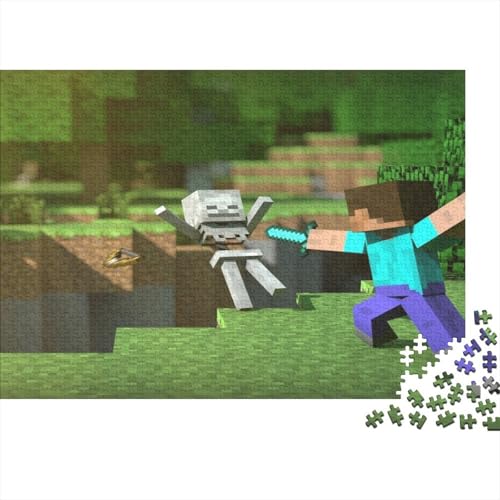 “3DMinecraft Gedrucktes Puzzle Für Kinder – 500 Teile, Abenteuer Im Pixelstil Mit Helden-Action, Kreatives Geschenk”300pcs (40x28cm) von DMIRAVTON