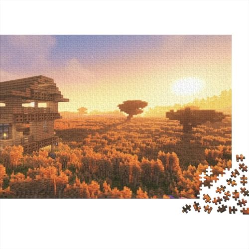 “3DMinecraft Gedrucktes Puzzle Für Kinder – 500 Teile, Abenteuer Im Pixelstil Mit Helden-Action, Kreatives Geschenk”300pcs (40x28cm) von DMIRAVTON