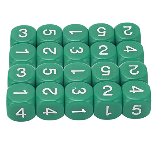 20pcs 6 Seiten Number Dice Round Eck Design Plastikwürfel Set Brettspiel -Lehrwerkzeuge (Grün) von DMLENGOIN