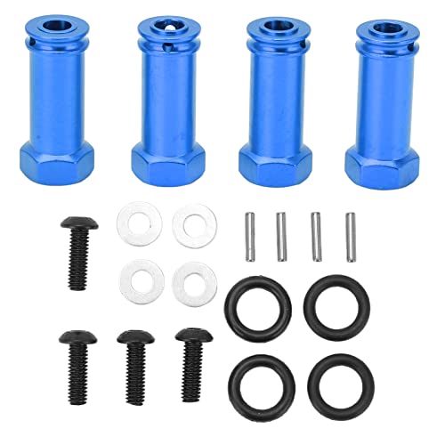 4 Stück 12 mm Rad-Sechskant-Nabenadapter, Aluminiumlegierung, 30 mm Verlängerung, längerer Kombinierer für TRAXXAS Slash 2WD 1/10 RC-Auto (Blau) von DMLENGOIN