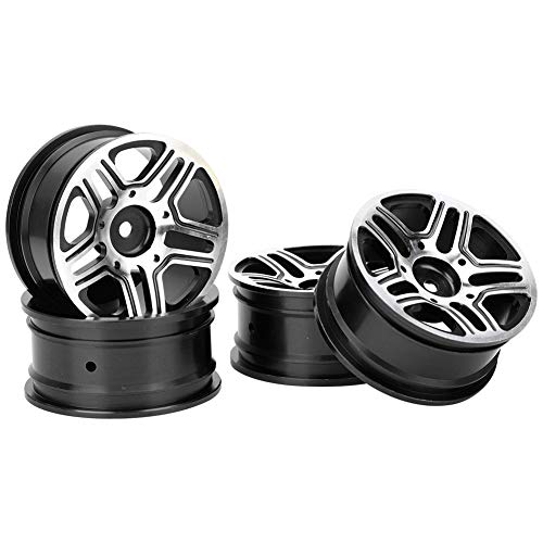 DMLENGOIN 1,9-Zoll-Radrand für 4 SCX10 D90 HSP HPI 1:10 RC-Autozubehör Multi-Farben-Aluminium-Legierung 4PCS (Typ B Schwarz) von DMLENGOIN