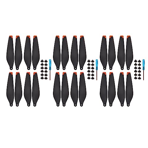 DMLENGOIN 24 pcs Drohnen Propeller Ersatz -Propelblätterzubehör für Mini 3 Pro -Drohnen hohe Stabilität leistungsstarke Flugerlebnisse Schwarz und Orange Kante Leichtgewicht von DMLENGOIN