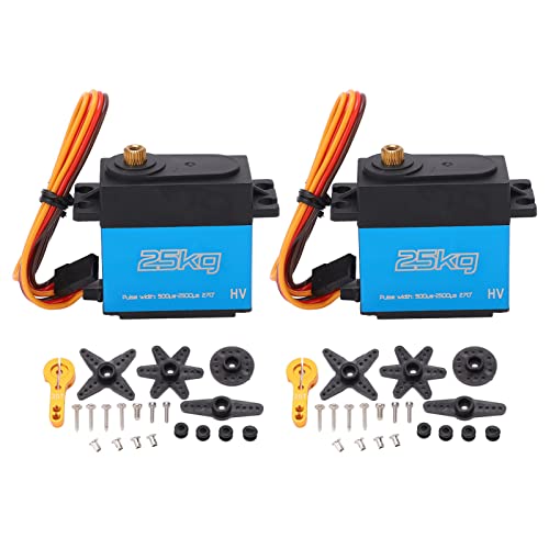 DMLENGOIN 25 kg hoher Torsion 270 Grad Digitales Servo mit Vollmetallgetriebe für RC -Roboterkletterwagen Blau 2pcs von DMLENGOIN