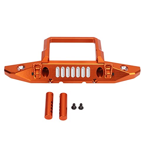 DMLENGOIN Aluminiumlegierung Upgrade RC -Auto -Vorderstoßstange mit LED -Lichtloch für axial 1/6 SCX6 JLU LER 4WD AXI05000 (Orange) von DMLENGOIN