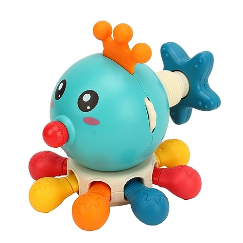 DMLENGOIN Baby-Oktopus-Pressspielzeug, sensorisches Musikspiel, 12–18 Monate, mehrere taktile sensorische Spielzeuge (Blau) von DMLENGOIN