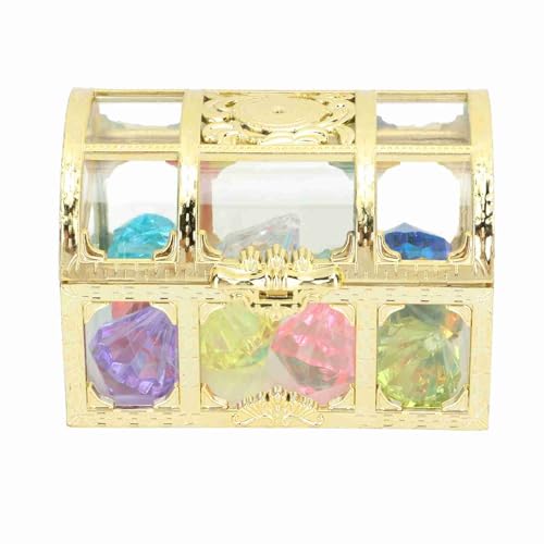 DMLENGOIN Goldenes Tauch-Diamant-Spielzeug-Set, Unterwasser-Edelstein-Pool-Spielzeug für Kinder, Mädchen, Jungen, ideales, dekoratives Kunststoffmaterial von DMLENGOIN