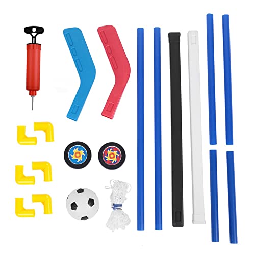 DMLENGOIN Kinder Sport Eishockey Fußballziele Bälle Pumpe -Übungsspiel Spielzeug Set für Yard Beach Park Plastik Farbe Mini Fußballtor Netz Handpumpe Eishockeystangen von DMLENGOIN