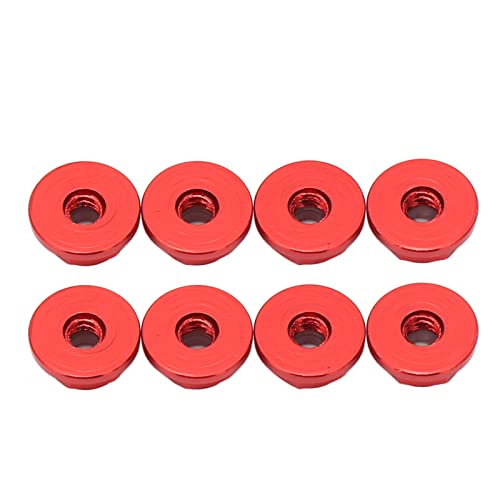 DMLENGOIN M2 Anti-Lose-Mutter, Aluminiumlegierung, selbstsichernde Nylon-Flanschmuttern für SCX24 RC Car 1/24 (Red) von DMLENGOIN