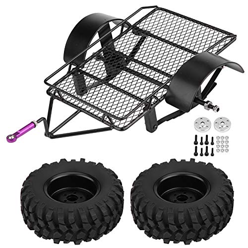 DMLENGOIN Metall Anhänger DIY 90mm Reifen für Axial SCX10 D90 HSP 1/10 RC Autos Schwarz Metall von DMLENGOIN