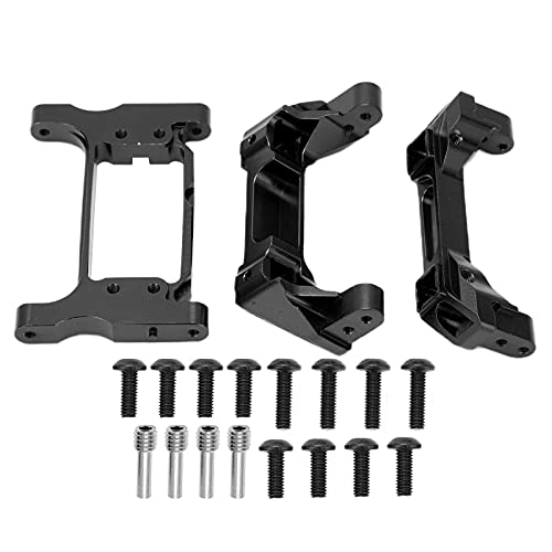 DMLENGOIN Metall RC Stoßfänger vordere Heck -Stoßstangen Aluminiumlegierung 4 Crawler Car Servo -Halterung (Black) von DMLENGOIN