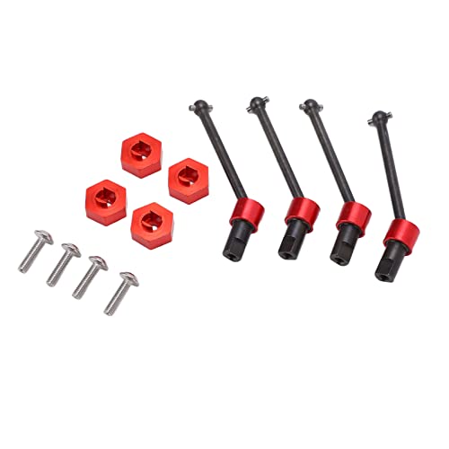 DMLENGOIN Metallantriebswellenbaugruppe Hex Rad Hubs Hochleistungs -RC -Auto -Upgrade -Teile Latrax Teton 1/18 (Rot) von DMLENGOIN