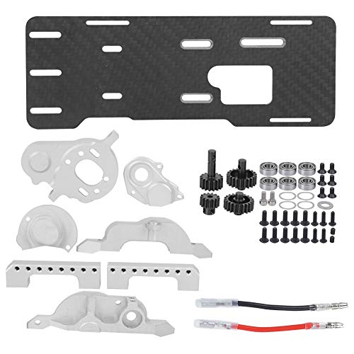 DMLENGOIN RC -Auto -Vordermotor Getriebe Kit 4 G2 RC -Autobewegungssteuerung Upgrade Legierung Carbonfaser Schwarz Silber 1/10 von DMLENGOIN