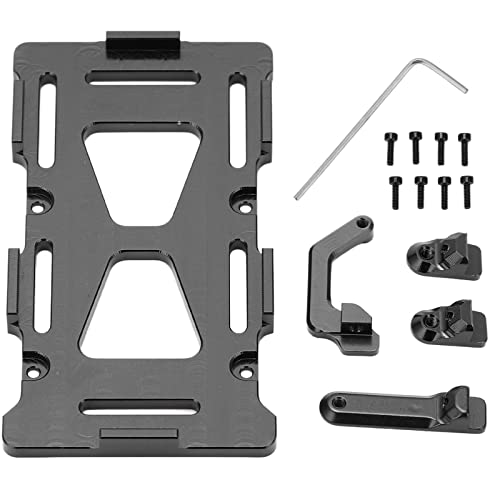 DMLENGOIN RC Batteriehalterung Aluminiumlegierung RC Batteriemontageplatte für Axial SCX24 AXI90081 AXI00001 AXI00002 1/24 RC Auto (Schwarz) von DMLENGOIN