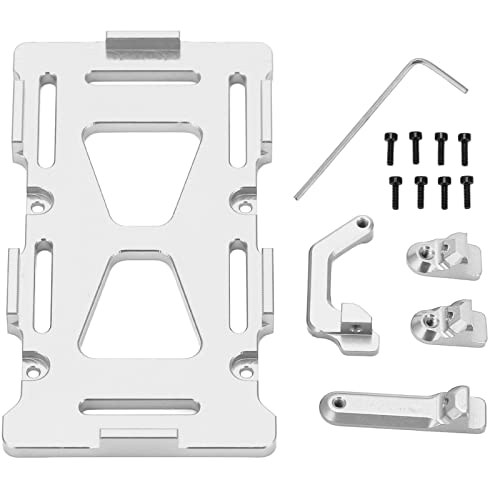 DMLENGOIN RC Batteriehalterung Aluminiumlegierung RC Batteriemontageplatte für Axial SCX24 AXI90081 AXI00001 AXI00002 1/24 RC Auto (Silber) von DMLENGOIN