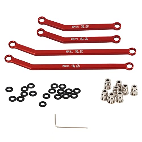 DMLENGOIN RC Chassis Links Set Aluminiumlegierung Upgrade Kit Kletterleistung für FMS 1/24 FCX24 AXIAL 1/24 SCX24 Ersatz (Rot) von DMLENGOIN