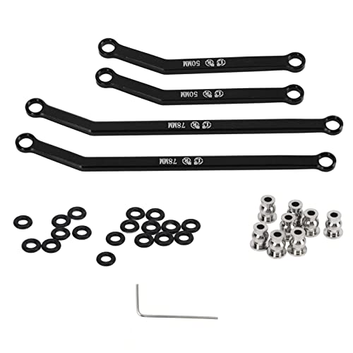 DMLENGOIN RC Chassis Links Set Aluminiumlegierung Upgrade Kit Kletterleistung für FMS 1/24 FCX24 AXIAL 1/24 SCX24 Ersatz (Schwarz) von DMLENGOIN