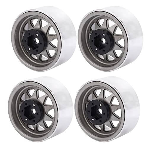 DMLENGOIN RC Climbing Car Metall Wheel Rims Hub Strong 10 Loch Axial Scx10 1/10 Dreieck für Fernbedienungsauto -Modell (Ti Color) von DMLENGOIN