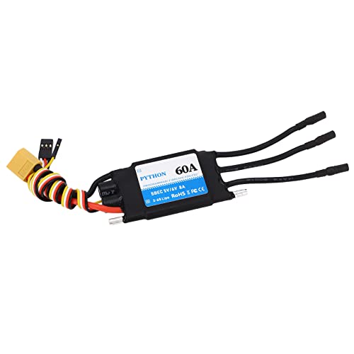 DMLENGOIN RC Electric Speed ​​Controller 60A ESC hohe Leistung für RC -Bootsmodell Schwarz von DMLENGOIN