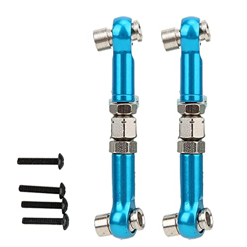 DMLENGOIN RC-Lenkgestänge-Upgrade-Zubehör, hochwertig, für HPI RS4 Sport 3 1/10 RC-Auto, Blau, Silber, Metall, 2 Stück, verstellbar von Auge zu Auge (Blau 113696B) von DMLENGOIN