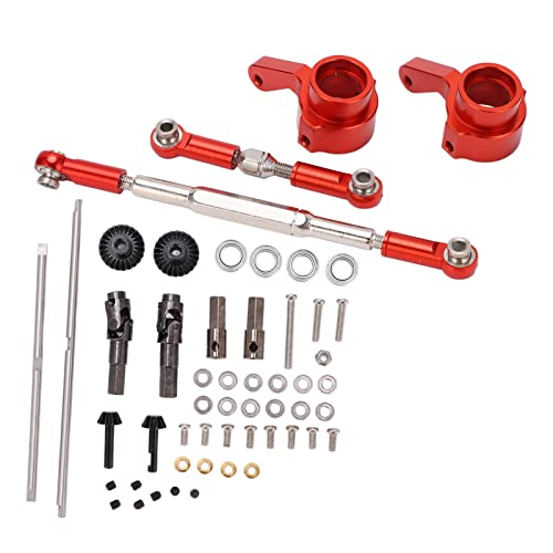 DMLENGOIN RC Metallachsbeschläge Kit Upgrade Leistung Aluminiumlegierung WPL B14 B16 B24 C14 C24 Ferngesteuertes Auto (Rot) von DMLENGOIN