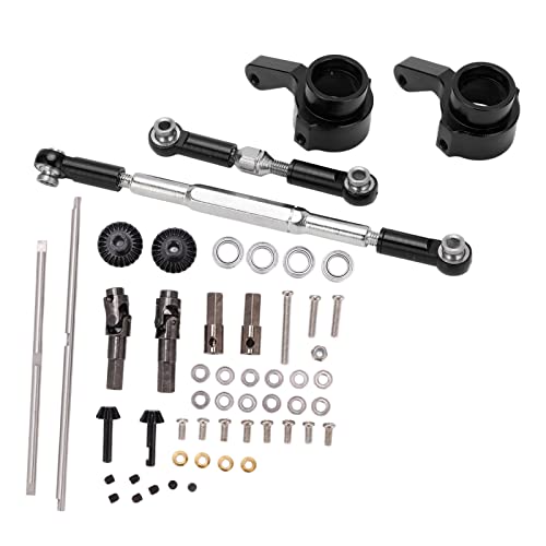 DMLENGOIN RC Metallachsbeschläge Kit Upgrade Leistung Aluminiumlegierung WPL B14 B16 B24 C14 C24 Ferngesteuertes Auto (Schwarz) von DMLENGOIN